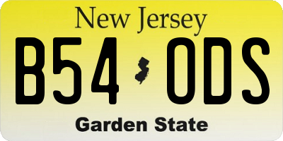 NJ license plate B54ODS
