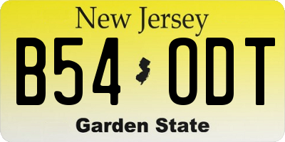 NJ license plate B54ODT