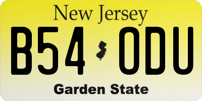 NJ license plate B54ODU