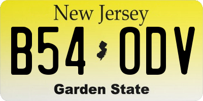 NJ license plate B54ODV