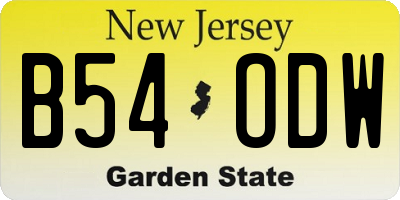 NJ license plate B54ODW