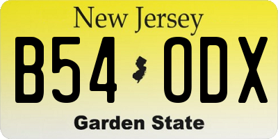 NJ license plate B54ODX