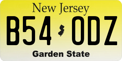 NJ license plate B54ODZ