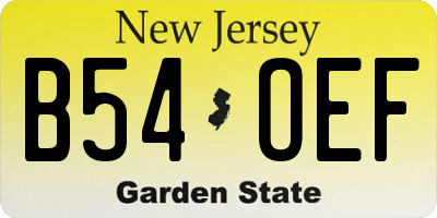 NJ license plate B54OEF