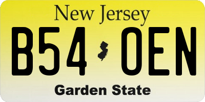 NJ license plate B54OEN