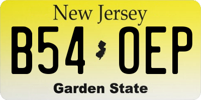 NJ license plate B54OEP