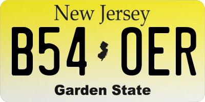 NJ license plate B54OER