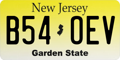 NJ license plate B54OEV