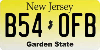 NJ license plate B54OFB
