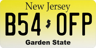 NJ license plate B54OFP