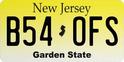 NJ license plate B54OFS