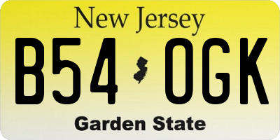 NJ license plate B54OGK