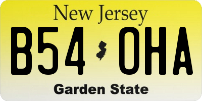 NJ license plate B54OHA