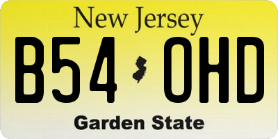 NJ license plate B54OHD