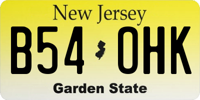 NJ license plate B54OHK