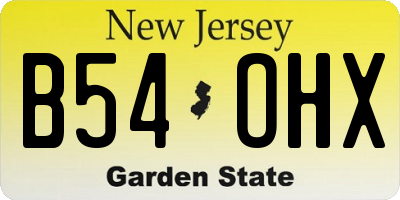 NJ license plate B54OHX