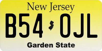 NJ license plate B54OJL