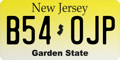 NJ license plate B54OJP
