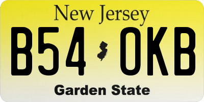 NJ license plate B54OKB