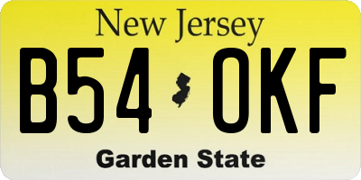 NJ license plate B54OKF