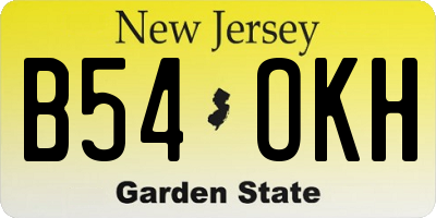 NJ license plate B54OKH