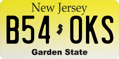 NJ license plate B54OKS