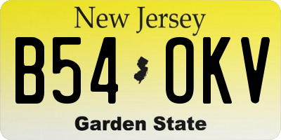 NJ license plate B54OKV
