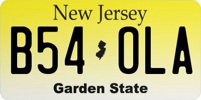 NJ license plate B54OLA