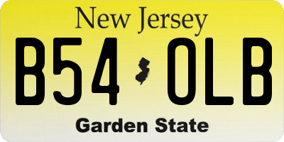 NJ license plate B54OLB