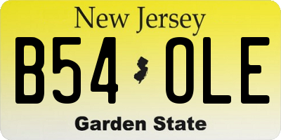 NJ license plate B54OLE