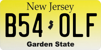 NJ license plate B54OLF