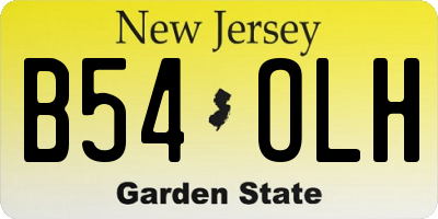 NJ license plate B54OLH