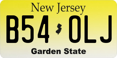 NJ license plate B54OLJ