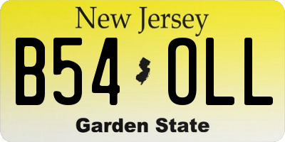 NJ license plate B54OLL