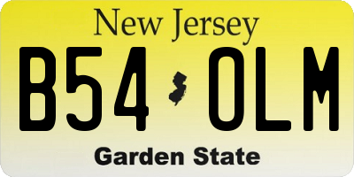 NJ license plate B54OLM