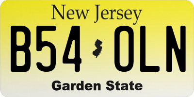 NJ license plate B54OLN