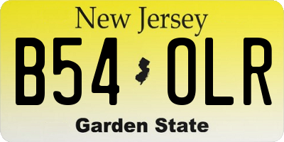 NJ license plate B54OLR