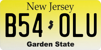 NJ license plate B54OLU