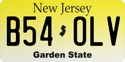 NJ license plate B54OLV