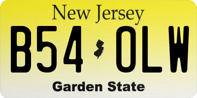 NJ license plate B54OLW