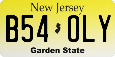 NJ license plate B54OLY