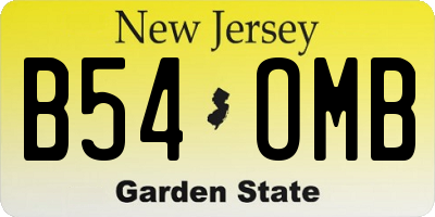 NJ license plate B54OMB