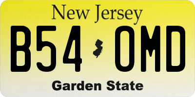 NJ license plate B54OMD