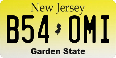 NJ license plate B54OMI