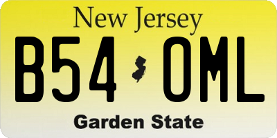 NJ license plate B54OML