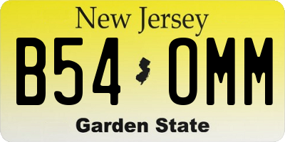 NJ license plate B54OMM