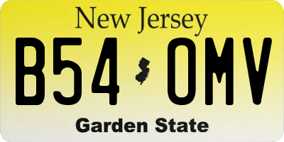 NJ license plate B54OMV