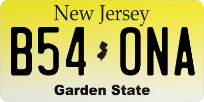 NJ license plate B54ONA