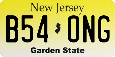 NJ license plate B54ONG