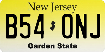 NJ license plate B54ONJ